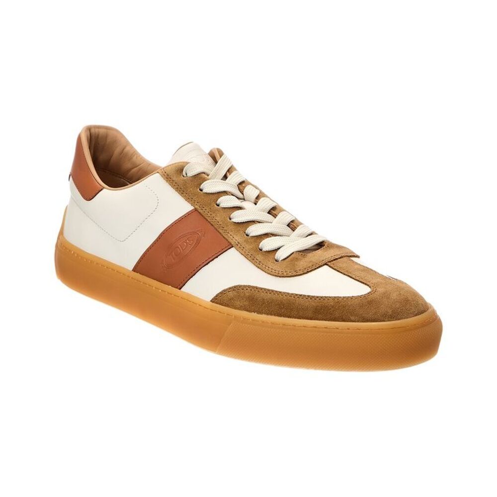 Tod's Allacc Bass Casual Leather & Suede Sneaker, Brown